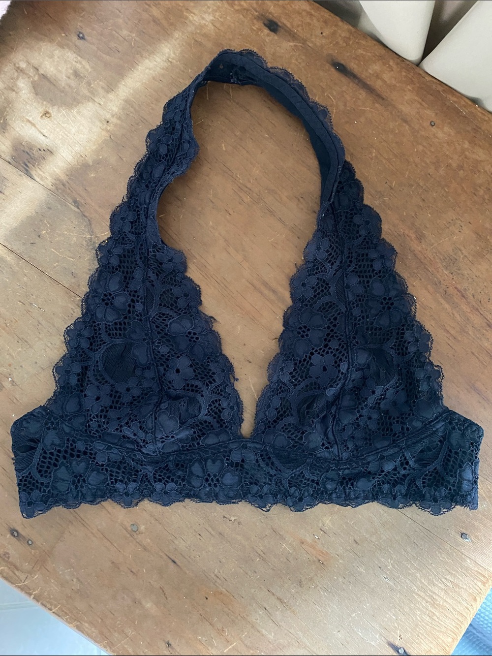 Intimately Free People Navy Blue Lace Halter Bralette Small
